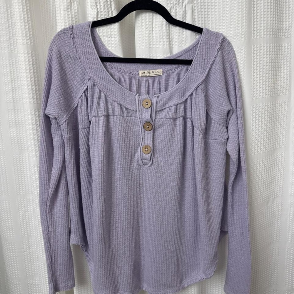 Free people we the free waffle knit long sleeve